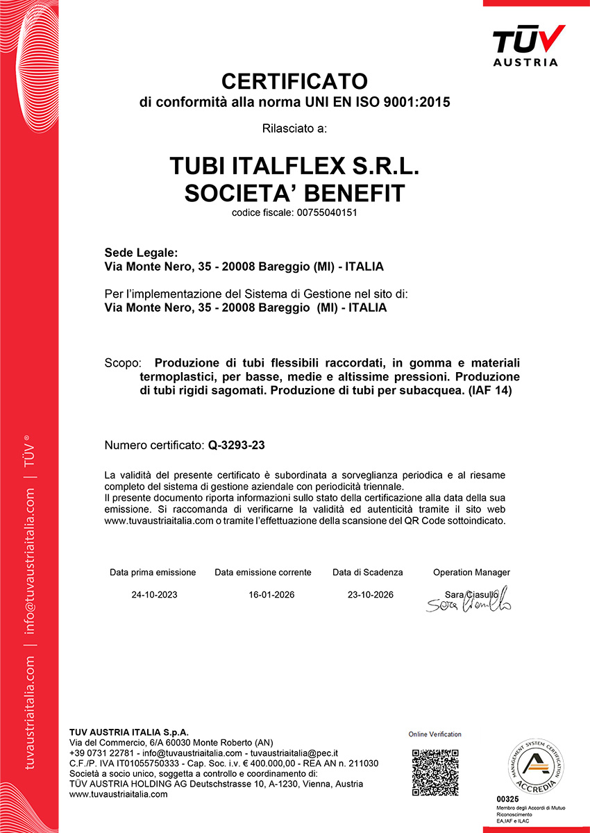 TUV ISO 9001:2015